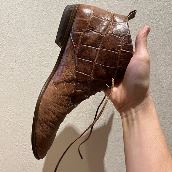 Vintage Brown Leather Lace-Up Boots - Size 9 - Picture 7 of 11